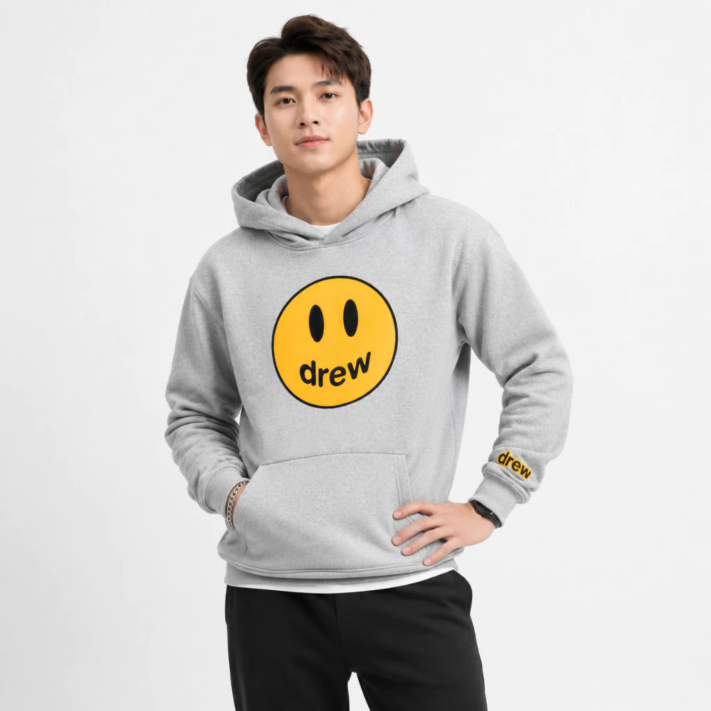 Áo Hoodie Dreww Tay Phồng Nón 2 Lớp Vải Nỉ Bông Dày Dặn Form Rộng Nam Nữ Chống Nắng - FAGU