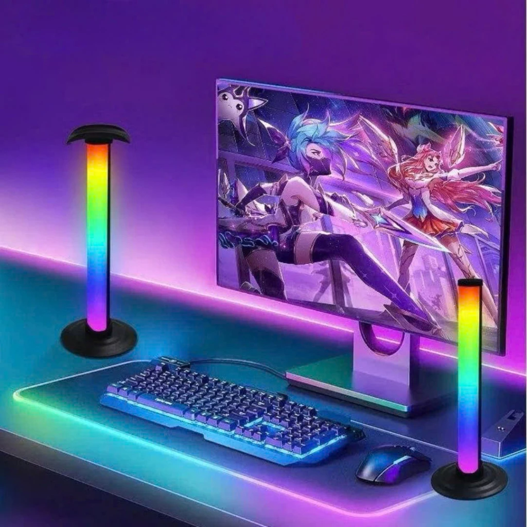 Giá Treo Tai Nghe Gaming Kèm Đèn RGB Đổi Màu - Xoay 180°, Đồng Bộ Âm Thanh, Phụ Kiện Setup Máy Tính