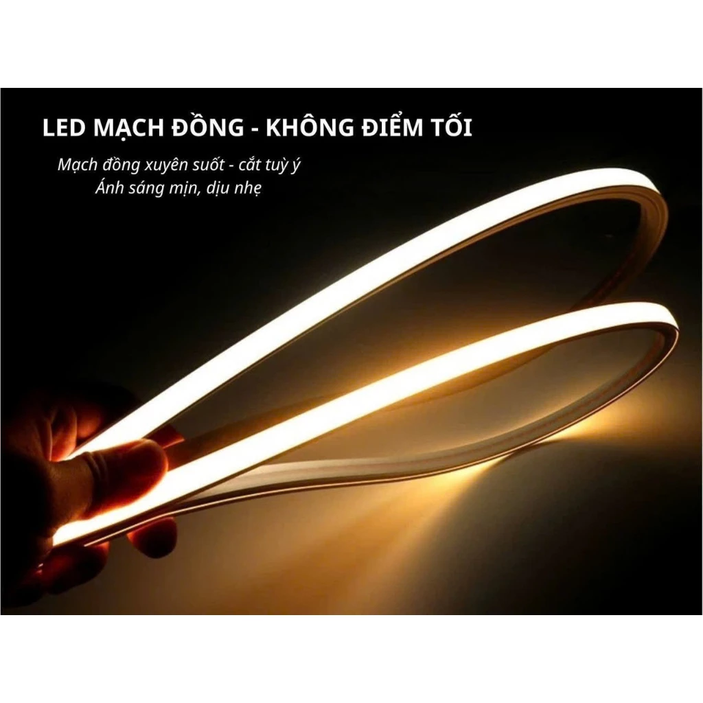 Led silicon cắt tự do ở mọi điểm Led silicon 24V cắt tuỳ ý ở mọi điểm đều sáng sử dụng điện áp 24V an toàn dễ uốn