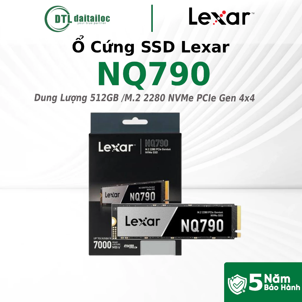 Ổ Cứng SSD Lexar NQ790 512GB 1TB M2 2280 NVMe PCIe Gen 4x4 (Đọc 7000MB/s Ghi 6000MB/s) | Chính Hãng | Bảo Hành 60 Tháng