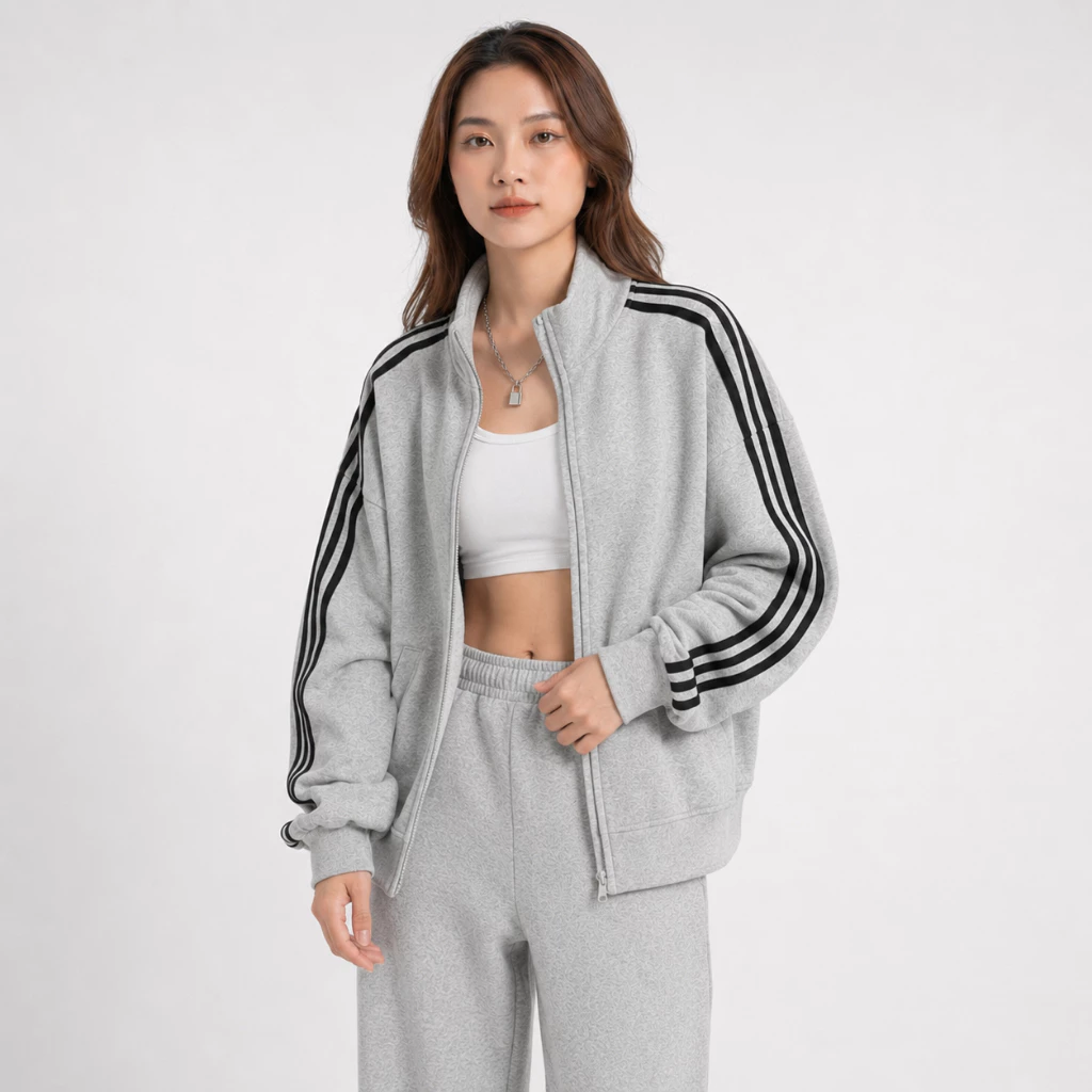 Áo Khoác Nỉ Nữ Croptop Tay Dài Khóa Kéo Chống Nắng Jacket - FAGU
