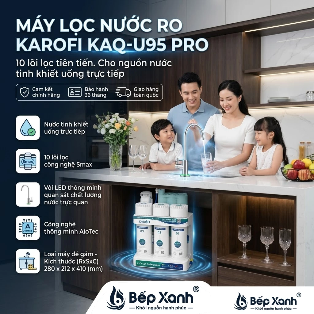 U95 PRO | Máy Lọc Nước Để Gầm Karofi U95 PRO (10 Lõi) - Hàng Mới 100% Nguyên Kiện Bảo Hành Chính Hãng