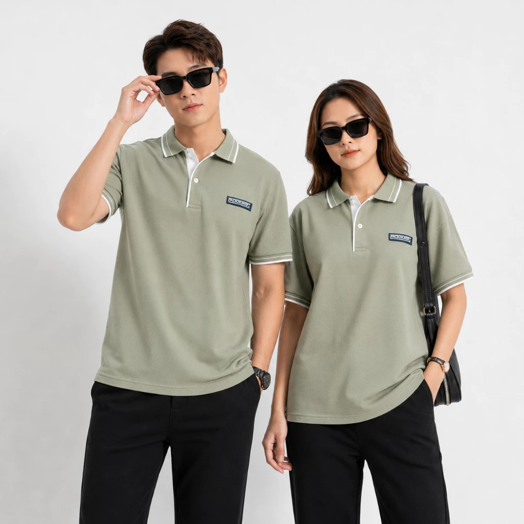 Áo Thun Polo Nam Nữ FAGU Cổ Bẻ Tay Ngắn Vải Cá Sấu Cotton Co Giãn 4 Chiều Form Regular