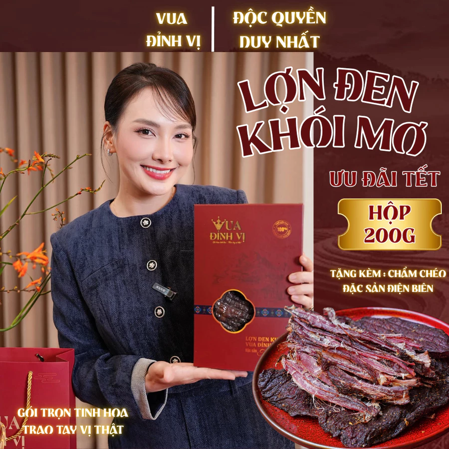 Lợn Đen Khói Mơ – Thịt Lợn Bản Điện Biên Tẩm Ướp Gia Vị Tây Bắc, Hun Khói Tự Nhiên, Đậm Đà Chuẩn Hương Núi Rừng
