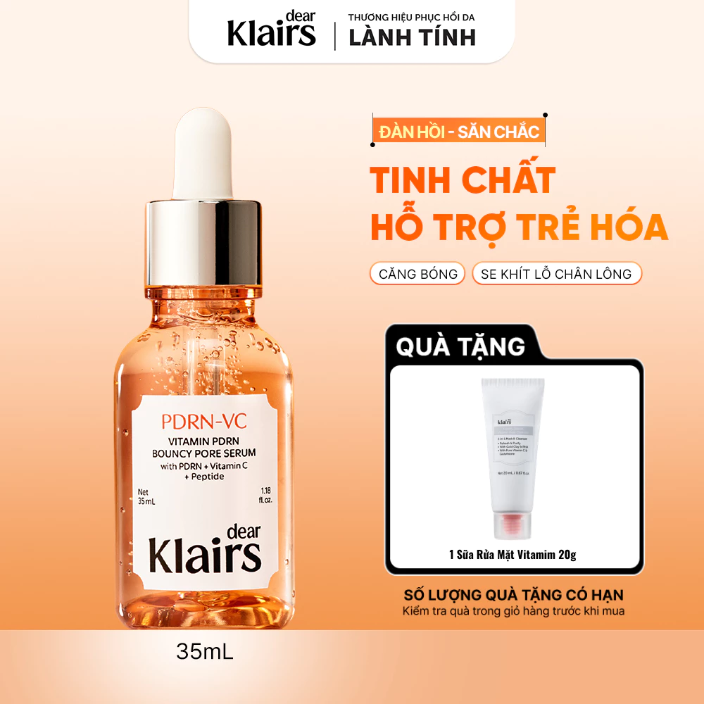 [ĐQ] Dear, Klairs Tinh chất Vitamin PDRN Bouncy Pore Serum 35mL