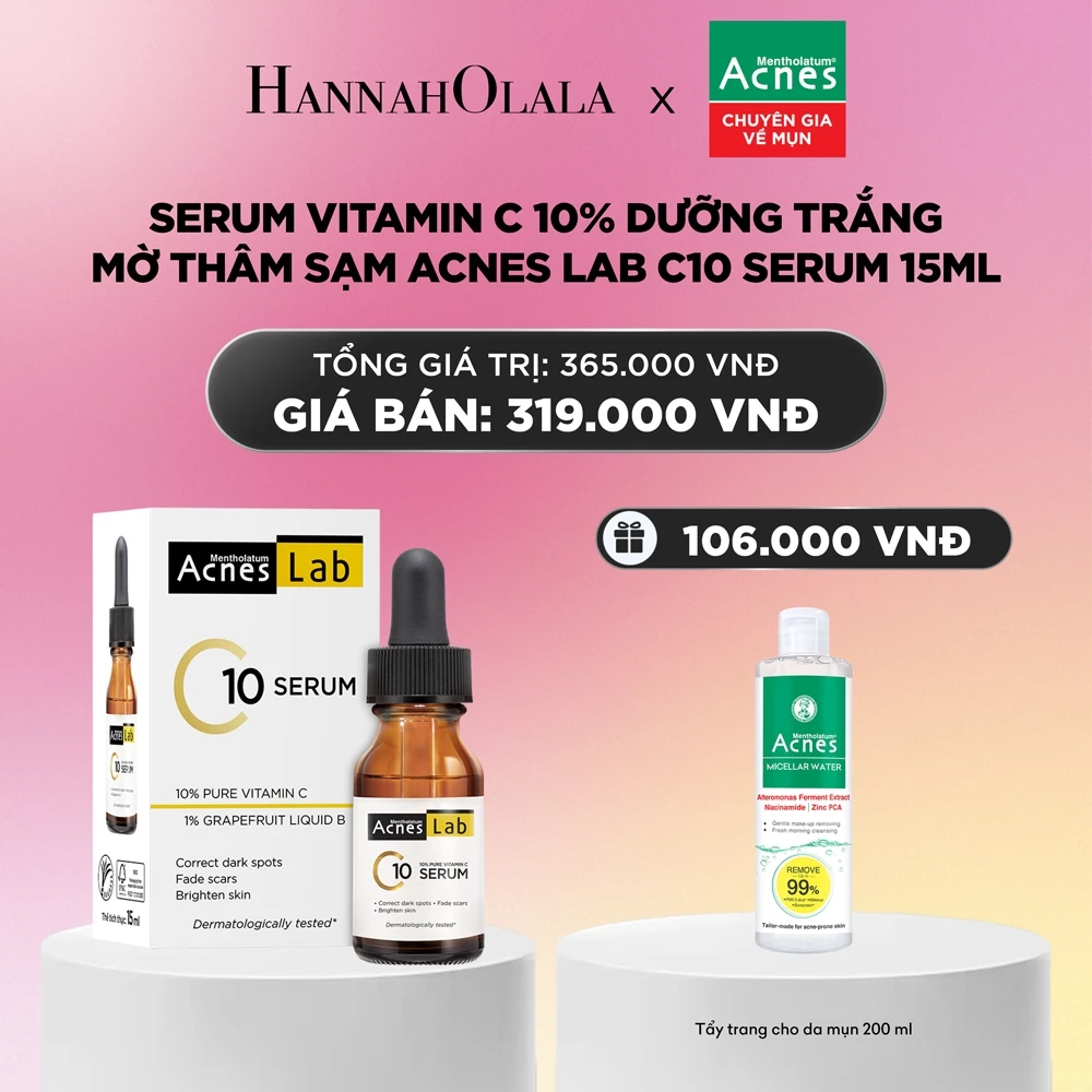 [LIVE] Serum VItamin C 10% dưỡng trắng mờ thâm sạm Acnes Lab C10 serum 15ml