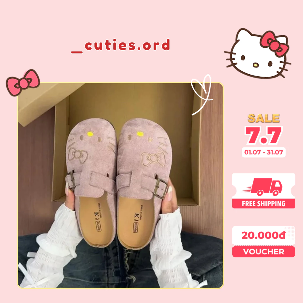 [ORDER] Dép Sục Hello Kitty Dáng Lười – Mềm Mại, Siêu Cute, Dễ Phối Đồ
