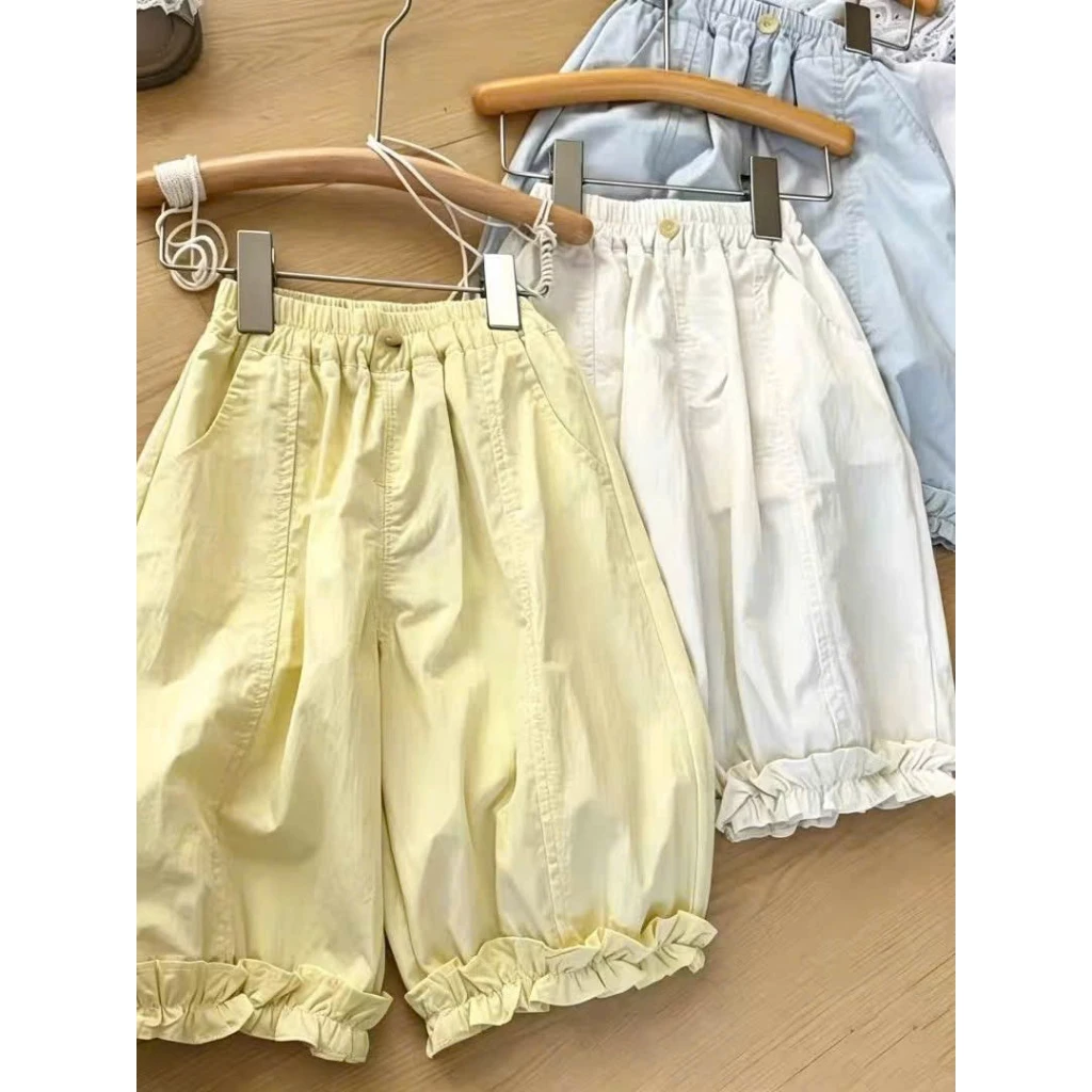 Quần Dài Bé Gái Bo Gấu Bèo Lưng Thun Co Giãn, Quần Baggy Suông Rộng Cho Bé Chất Cotton Mềm Mát - M66