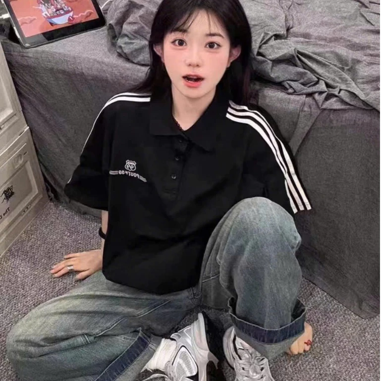 Áo Polo Nam Nữ Form Rộng Phối 3 Sọc Thể Thao Basic Ulzzang – Áo Thun Có Cổ Trẻ Trung Dễ Phối Đồ