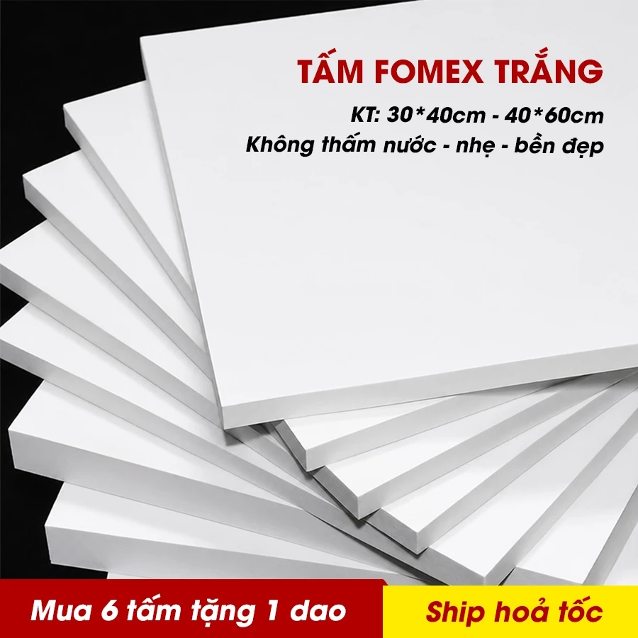 [Mua 6 tặng 1 Dao] Bìa Fomex 30*40cm, 40*60cm (3mm, 5mm, 8mm) Cắt ghép mô hình, làm đồ handmade - Lỗi 1 đổi 1
