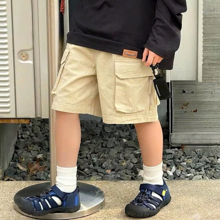 QUẦN NGỐ LỬNG KAKI GIẤY HÀN CHO BÉ TRAI,PHONG CÁCH HÀN QUỐC TRANG TRÍ TÚI HỘP KHÓA SIZE 18-51KG B00109