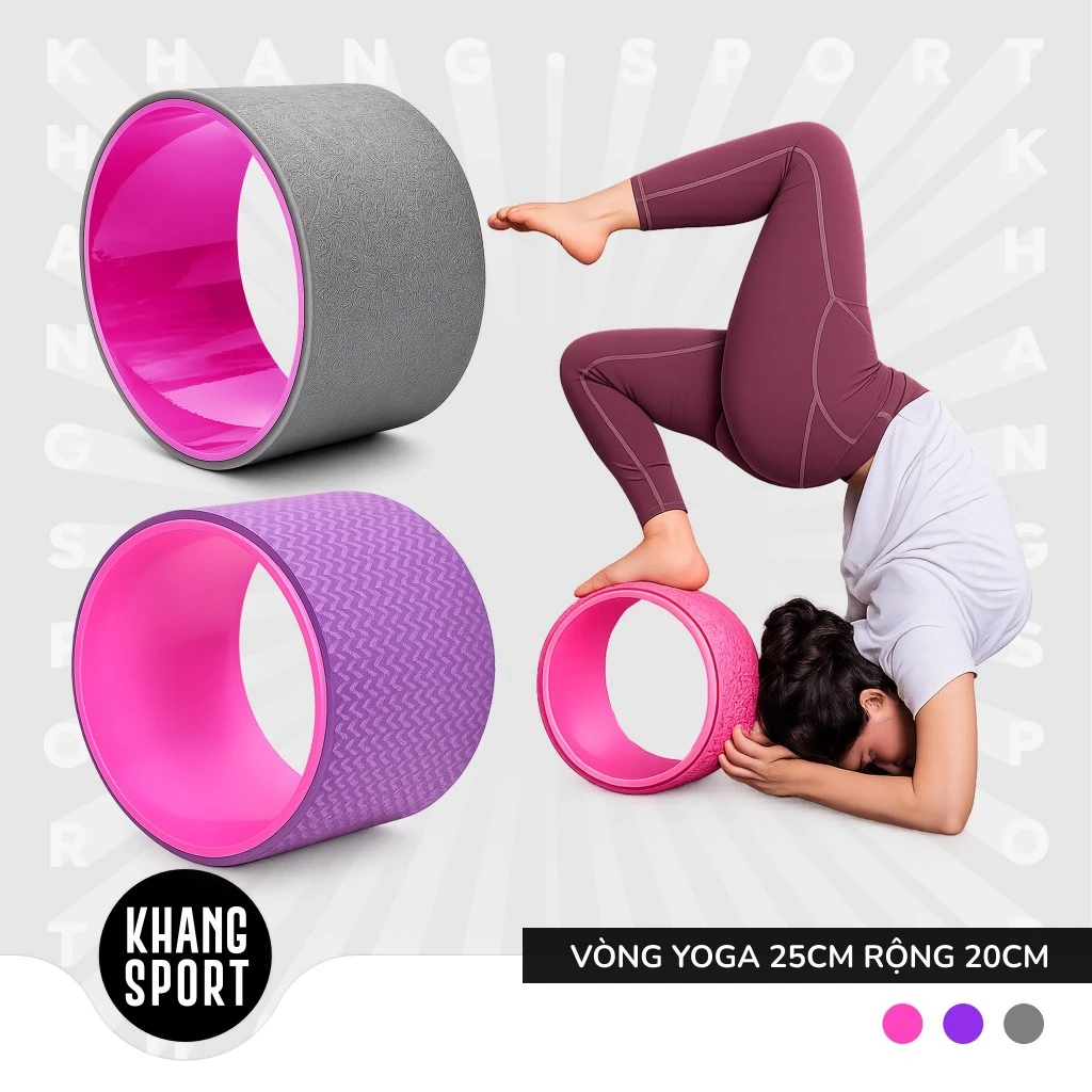 Vòng Yoga 25cm Rộng 20cm - Hỗ Trợ Các Tư Thế Uốn Lưng, Kéo Giãn Cột Sống, Mở Rộng Vai - VongYoga25cm