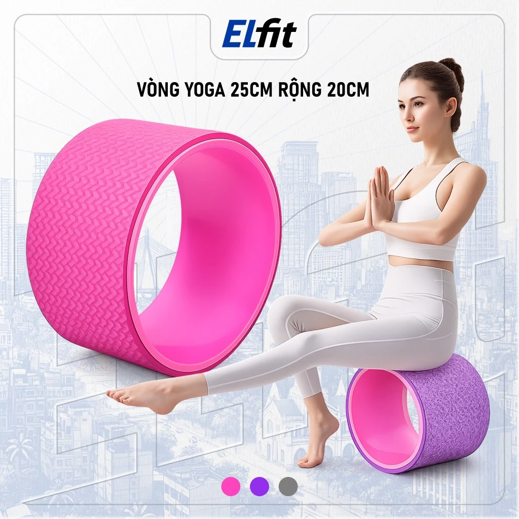 Vòng Yoga 25cm Rộng 20cm - Hỗ Trợ Các Tư Thế Uốn Lưng, Kéo Giãn Cột Sống, Mở Rộng Vai - VongYoga25cm