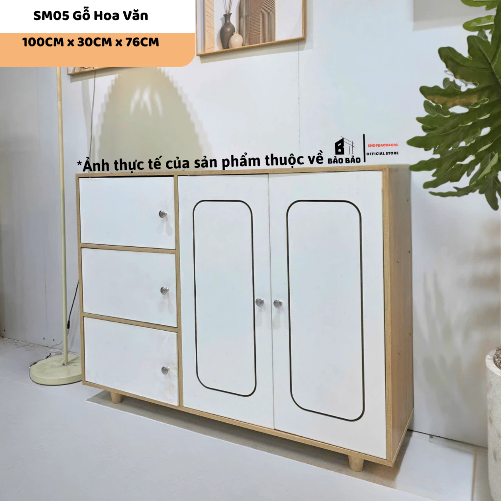 Tủ gỗ trang trí 3 cánh 3 ngăn mở – Thiết kế hiện đại, gỗ MDF phủ melamine, tủ để đồ phòng khách- LM5