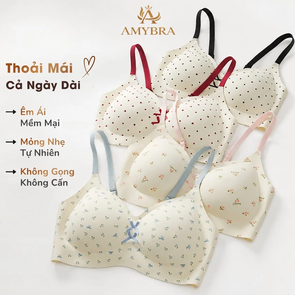 [ AMYBRA HOẢ TỐC ] Áo Ngực Su Không Gọng Mút Mỏng 1cm, Áo Lót Nữ Xinh Xắn Ngọt Ngào A967