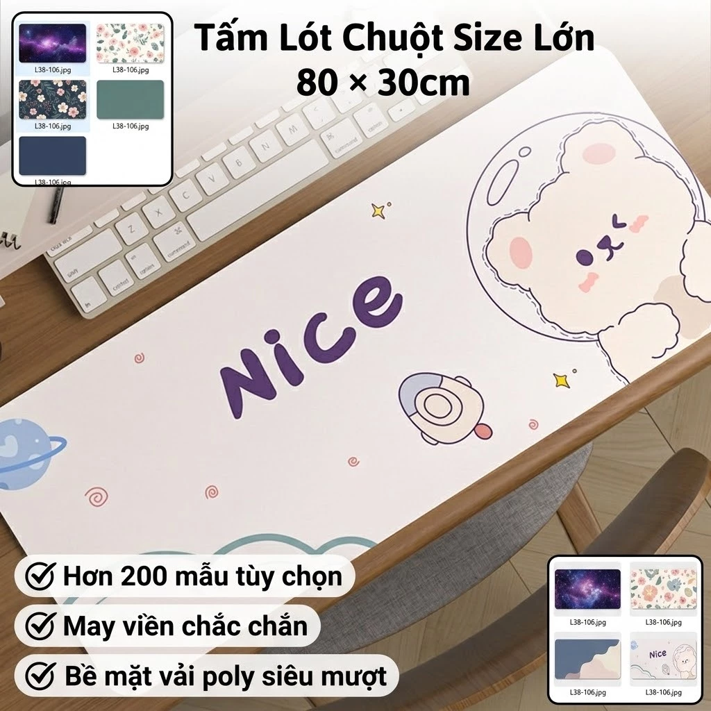 Pad Chuột Cỡ Lớn 30x80cm Bo Viền Chống Trượt - Tấm Lót Bàn Phím Và Chuột Gaming Hơn 300 Mẫu Cực Đẹp