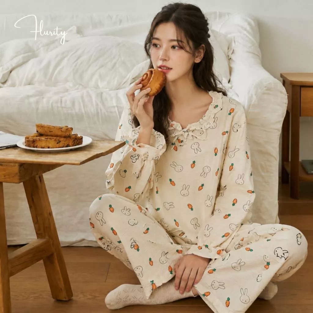 Set Bộ Đồ Pijamas Dài Thiết Kế Cao Cấp Nữ Ngủ Mặc Tại Nhà Dễ Thương Mềm Gợi Cảm Jena Pyjamas Xinh Xắn Flurity BDTDCS159