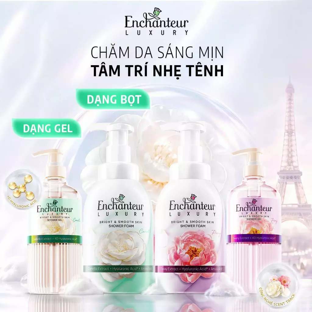 [KOL x Enchanteur] Trải Nghiệm COMBO Tắm Cao Cấp Enchanteur Luxury Hoa Trà/ Mẫu Đơn + 4D Hyaluronic Acid 400ml / 450ml