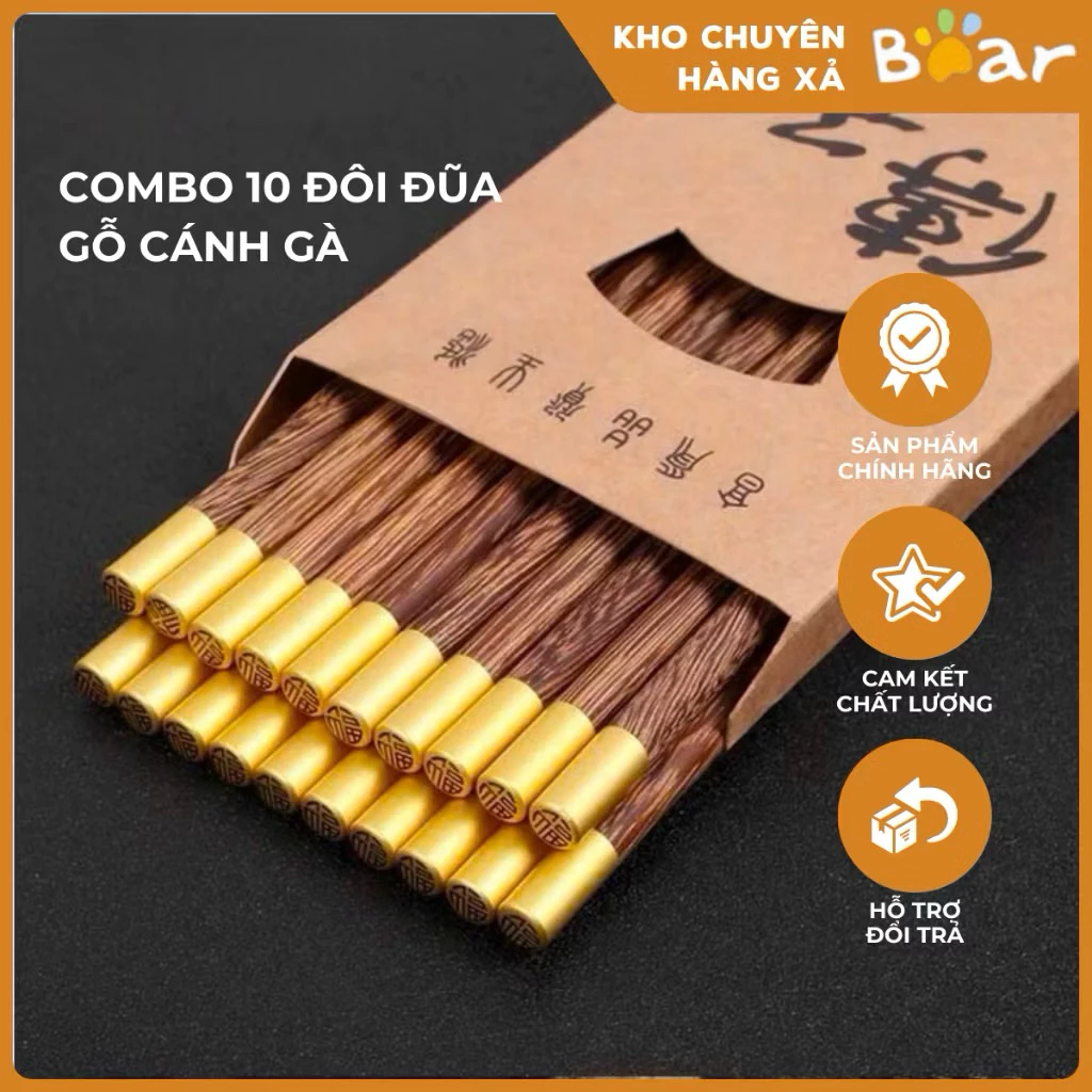 Com bo 10 đôi đúa cánh gà Hoàng Gia.