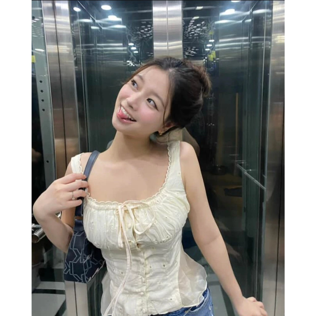 Áo Thô Mix Ren 2 Dây Chiết Eo Dây Thắt Nơ 2 Dây Chiết Eo SIÊU XINH Cho Các Nàng