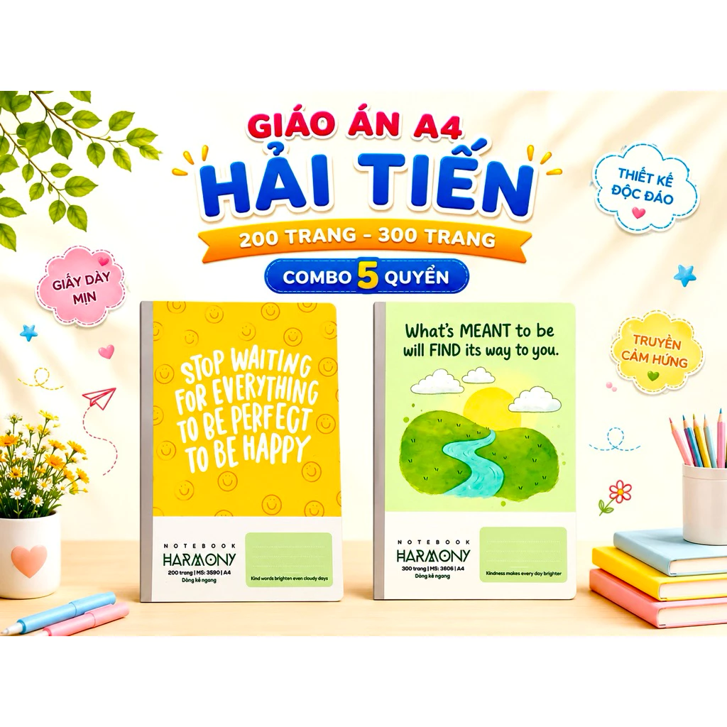 SỈ 5 QUYỂN SỔ GIÁO ÁN A4 200 TRANG KẺ NGANG HẢI TIẾN  LOẠI CAO CẤP