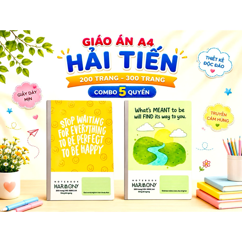 SỈ 5 SỔ GIÁO ÁN A4 200trang HẢI TIẾN kẻ ngang.Dành cho học sinh,sinh viên