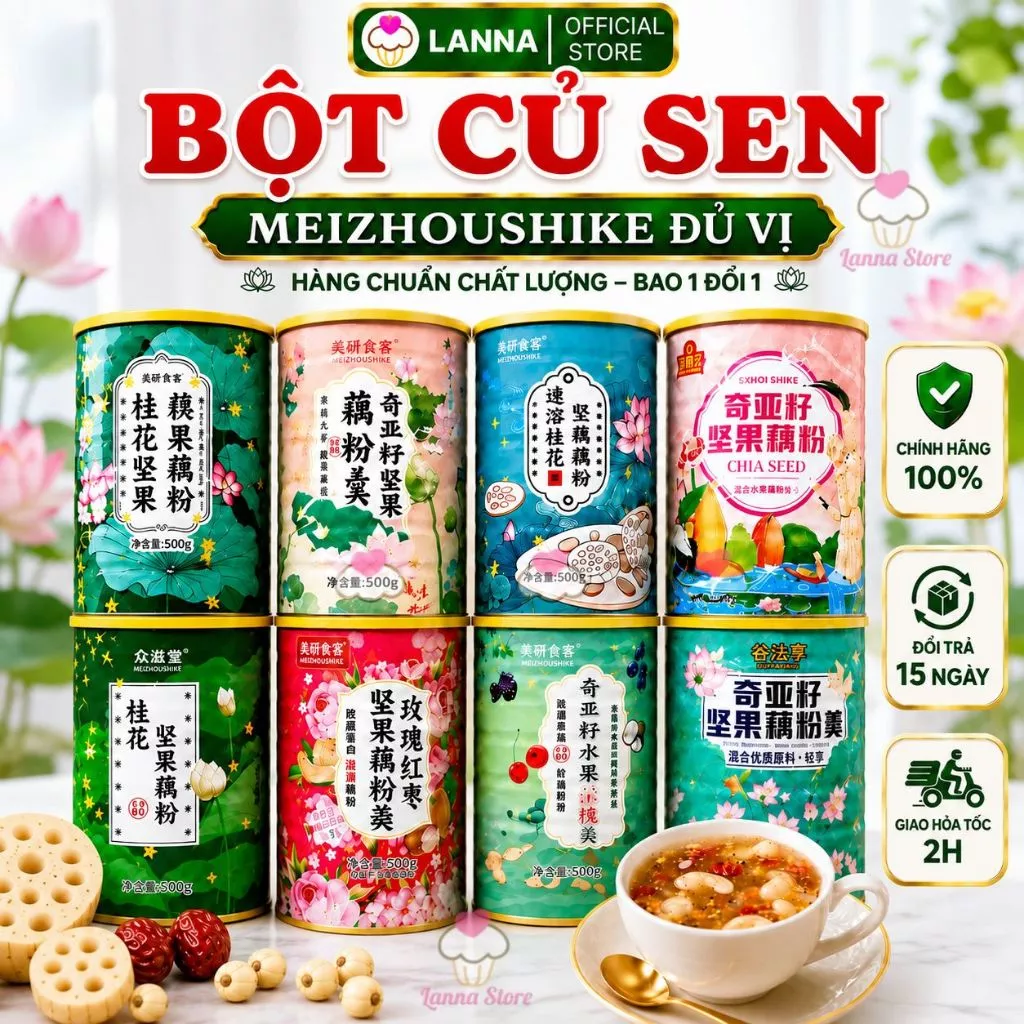 【CHÍNH HÃNG+ 20 Vị】Bột Củ Sen Mix Hạt Dinh Dưỡng, Ngũ Cốc Giảm Cân, Ăn Kiêng,Dưỡng Nhan MEIZHOUSHIKE