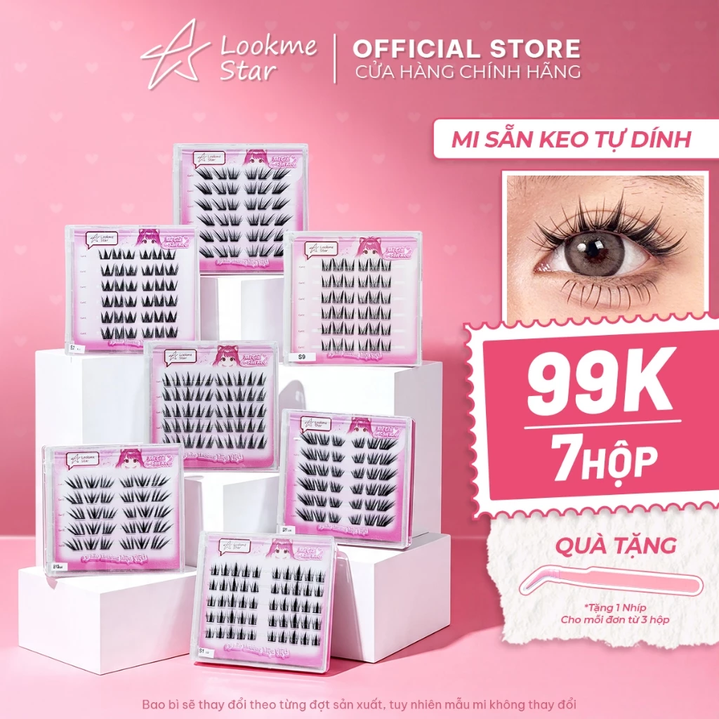 Lookme Star - Lông Mi Giả Sẵn Keo ( Tặng 1 nhíp / đơn hàng từ 3 hộp mi )