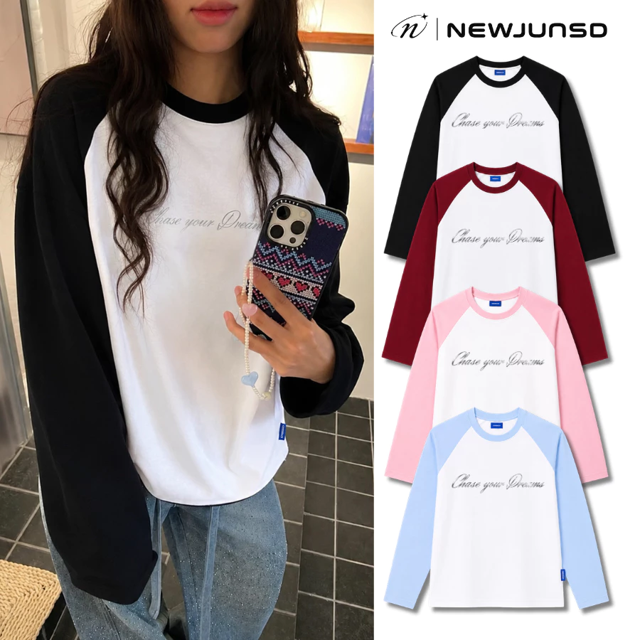 Áo Thun Tay Dài RAGLAN "TRÁNG GƯƠNG" NEWJUNSD Cotton 270Gsm Form BOXY Phong Cách Trẻ Trung