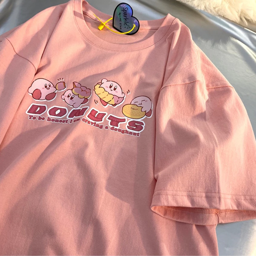 Áo thun nam nữ from rộng - APT Unisex-  Áo phông from rộng kiểu dáng unisex in chữ DONUTS, Chất liệu vải cotton khô