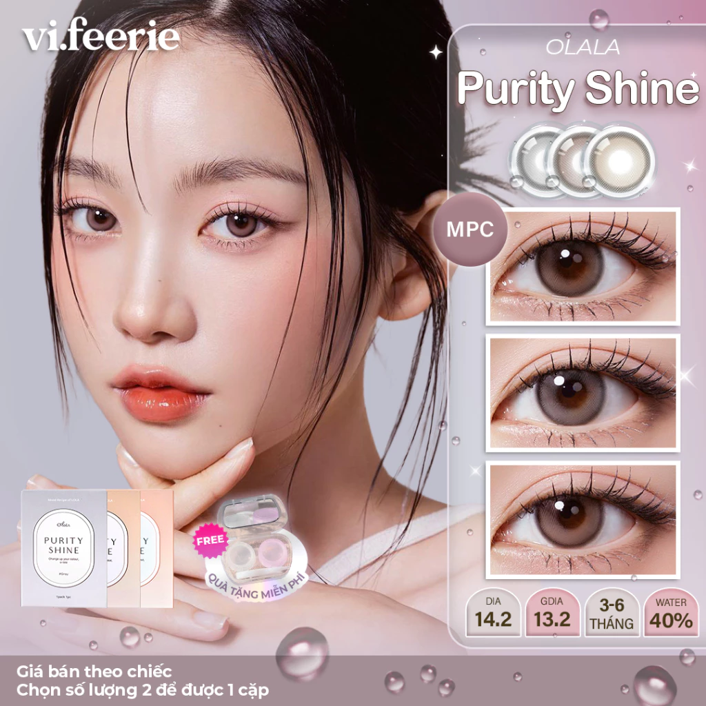 (OLOLA) Kính áp tròng (lens) áp tròng trong trẻo chính hãng 6 tháng PURITY SHINE Lens -  Vi Feerie Lens