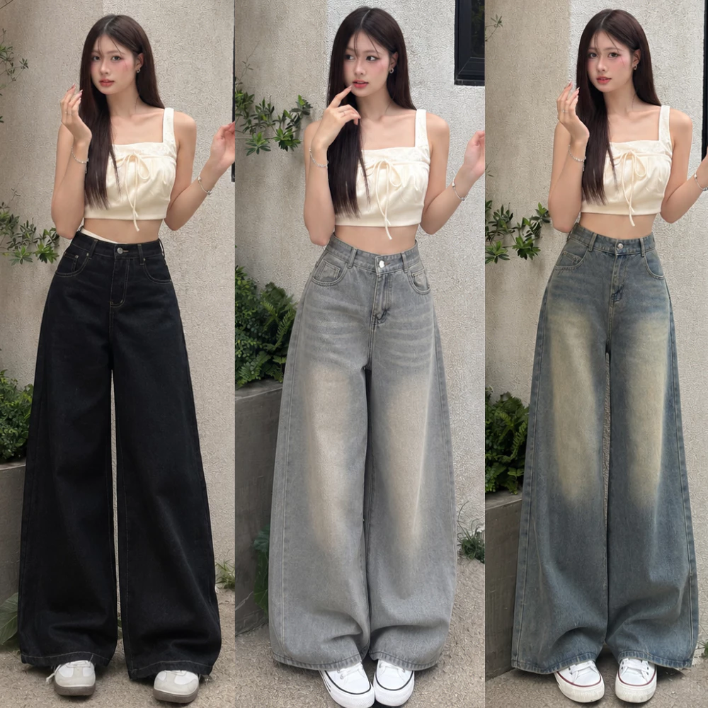 Quần Jean Ống Rộng Suông Ver 3 Nam Nữ MIAA  chất liệu Denim form , Quần bò ống rộng nữ ống rộng 33cm