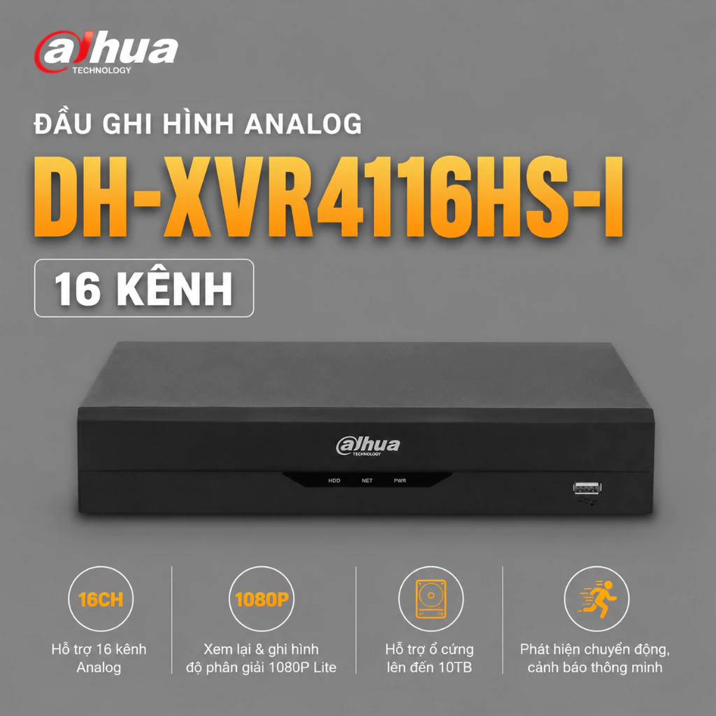 Đầu Ghi Hình Analog  Dahua DH-XVR4116HS-I 16 Kênh HDCVI AI H.265+