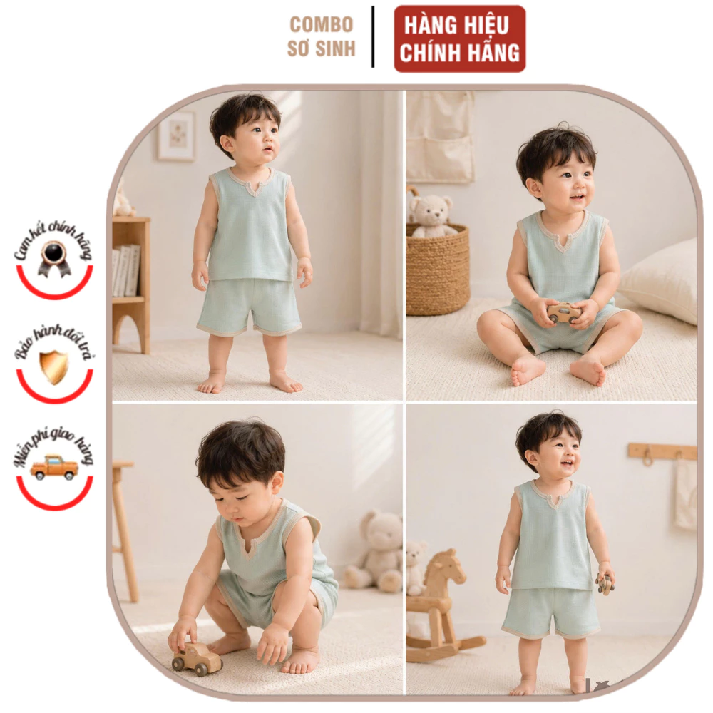 Bộ quần áo cho bé chuẩn phong cách Hàn Quốc-thoáng khí co giãn tốt giúp bé thoải mãi khi vận động size 9M-4Y (8-17kg)