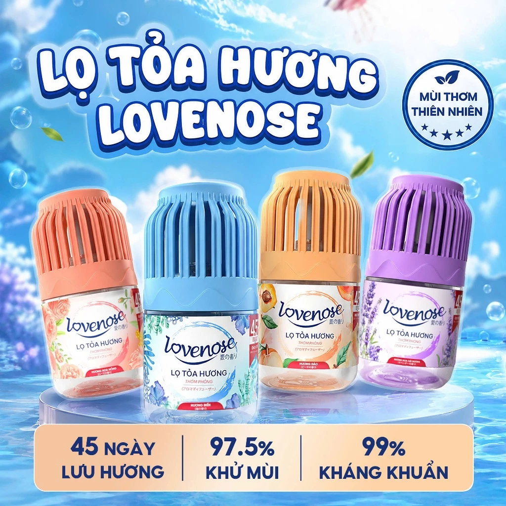 Combo 3 Lọ Sáp Thơm Phòng Lovenose 180ml Khử Mùi Thơm Lâu 30 Ngày Cho Phòng Ngủ Phòng Khách