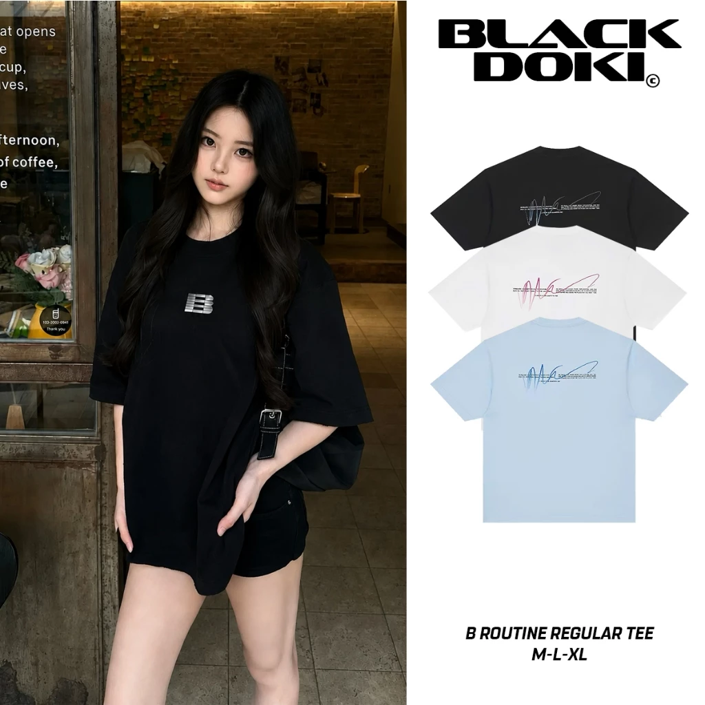 BLACKDOKI Áo thun regular BROUTINE ,áo phông hiện đại cá tính chất cotton dày dặn oversize