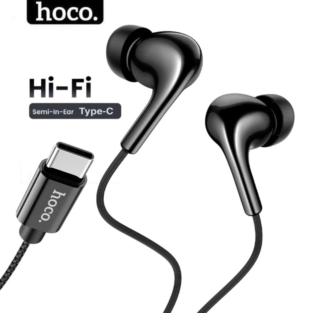 Tai nghe chân type c chính hãng Hoco cách âm tốt có dây dài 1.2m kèm micro nói chuyện
