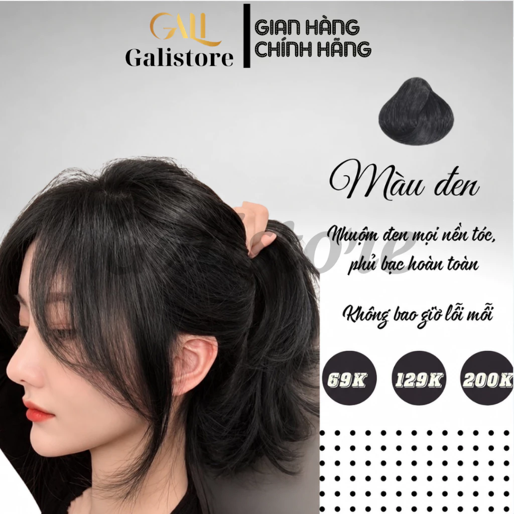 Thuốc nhuộm tóc màu đen + tặng oxy trợ dưỡng (hot trend)