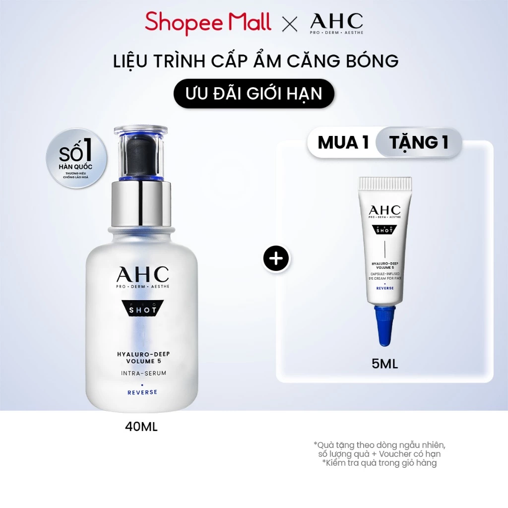 [HSD: 4/2027] Tinh chất Serum căng bóng mờ nếp nhăn PROSHOT HYALURO-DEEP VOLUME 5 AHC 4 40ML