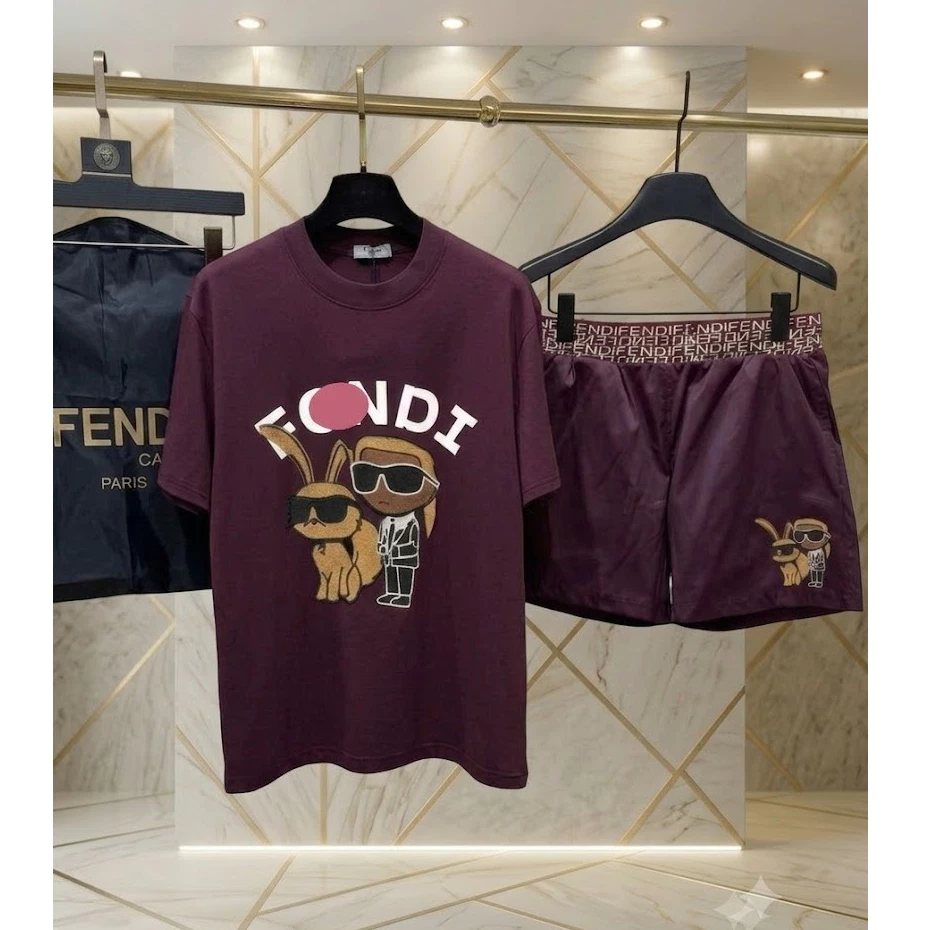 Bộ Quần Áo Nam Nữ Fe/Di Meow BOY Mùa Hè in Nhiệt Phối Quần cạp Chữ Siêu Nét - Bộ Cộc Hè Nam NữSiêu Đẹp
