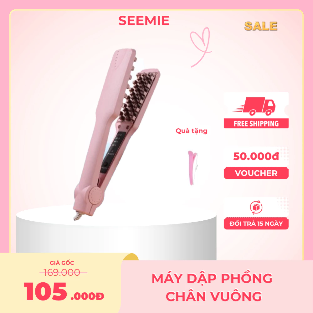 Máy bấm dập phồng chân tóc SEEMIE răng vuông 4 mức nhiệt - Bảo hành 6 tháng.