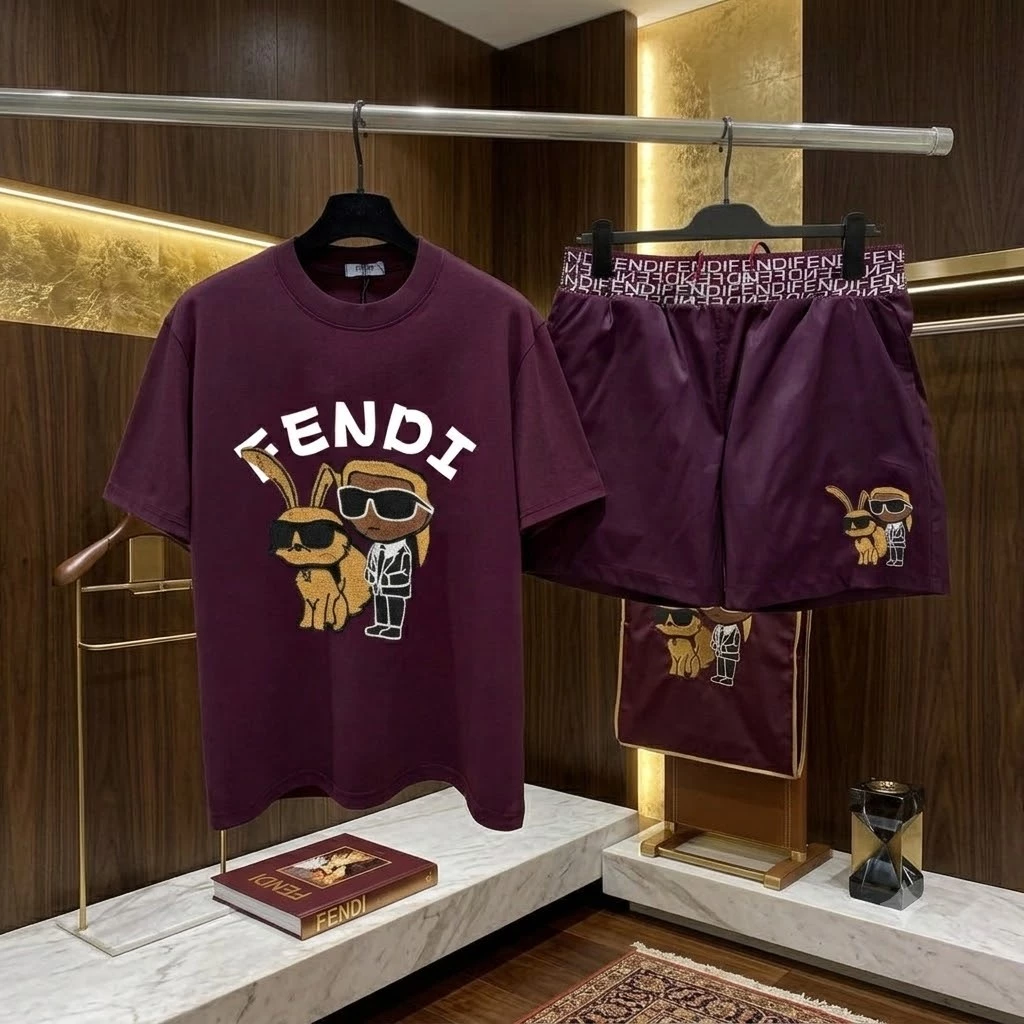 Bộ Cộc Hè Nam Nữ Fe/Di Mini BOY Mèo Phối Cạp Siêu Hot Thêu Logo Ngực Cao Cấp Chất Cotton Thoáng Khí Boy Phố