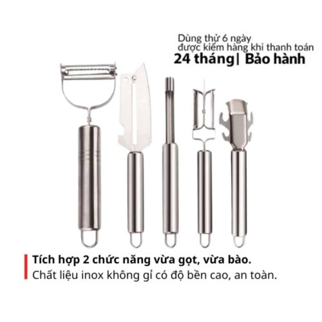Dao Bào Gọt Rau Củ Quả 5 món VINALUXURY Gọt Vỏ, Bào Sợi Đa Năng Dễ Dàng Tiện Lợi ( Giá Rẻ )
