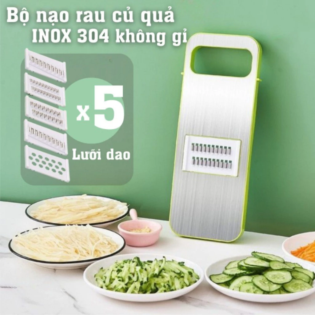 Nạo Rau Củ Quả 5 Lưỡi Inox 304 Không Gỉ VINALUXURY – Nạo rau củ , Đa Năng, Tiện Dụng Nhà Bếp