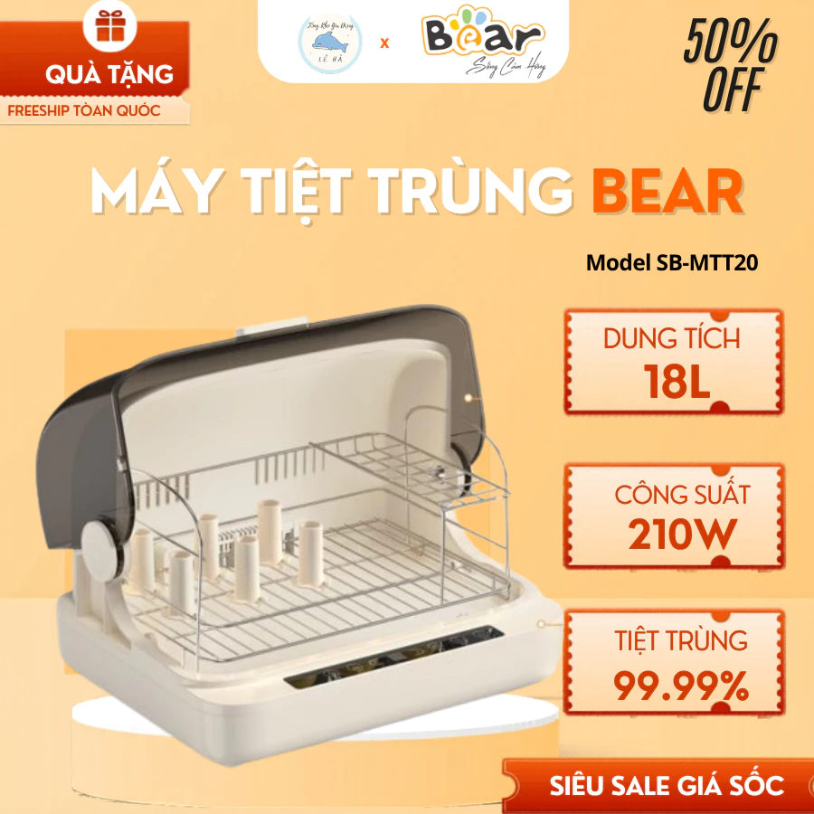 Máy Sấy Tiệt Trùng Bear SB-MTT20 Khử Khuẩn Đồ Dùng Bếp, Sấy Khô Nhanh Tiện Lợi - Tổng Kho Gia Dụng Lê Hà
