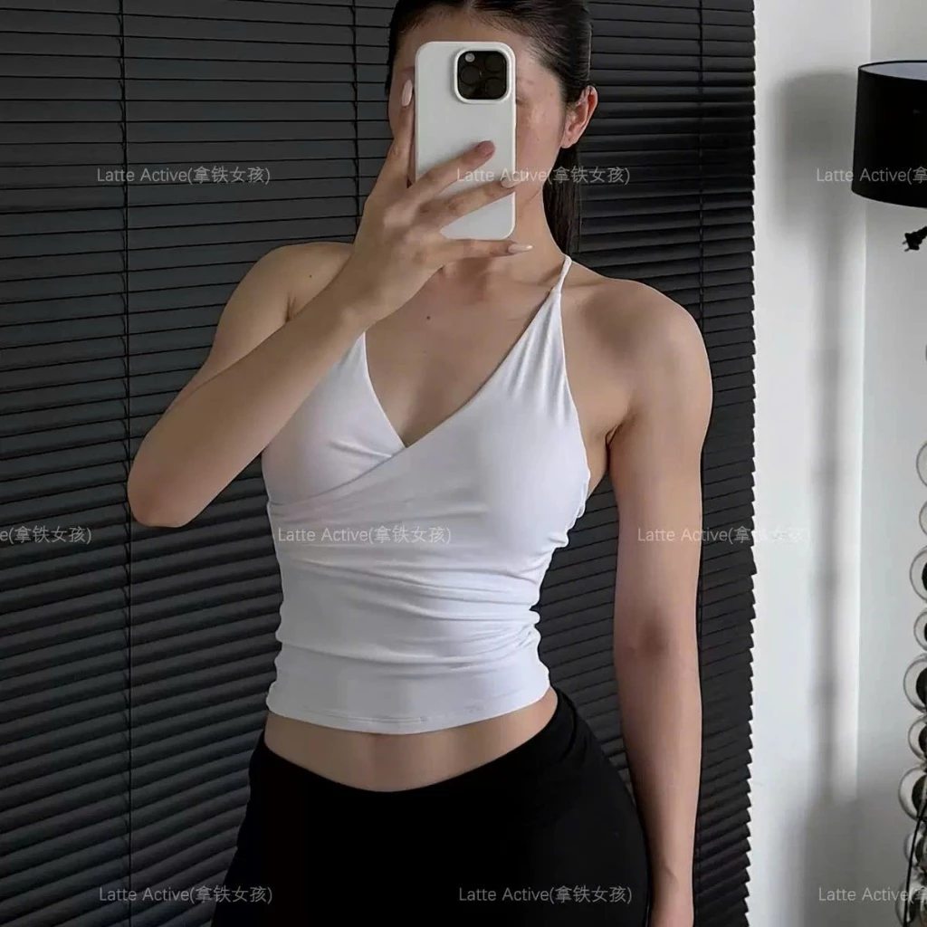 MIDORI SPORT - ÁO CROPTOP YẾM 1 DÂY Y01 - THUN LẠNH LULU - KÈM MÚT RỜI   - THÍCH HỢP ĐI TẬP GYM , YOGA , AEROBIC ,..,