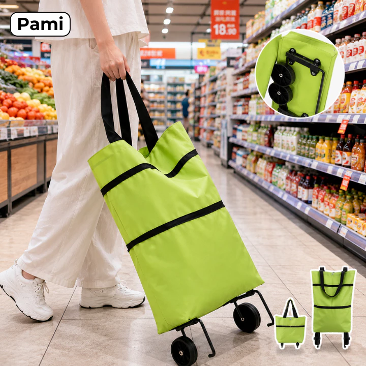 Túi Kéo - Túi Xách Đi Chợ, Giỏ Đựng Đồ Đi Siêu Thị, Túi Đựng Đồ Đa Năng Gấp Gọn Có Bánh Xe Kéo Tiện Lợi
