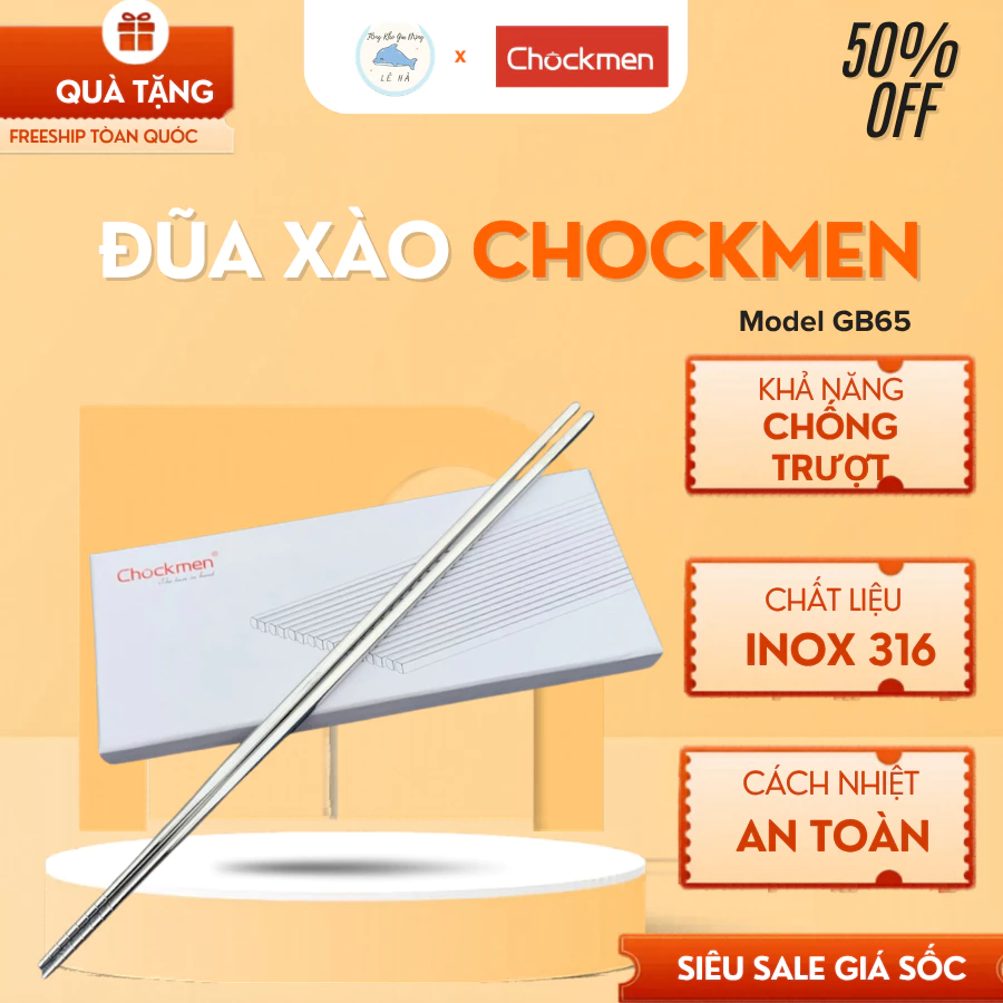 Đũa Xào Chockmen Chất Liệu Inox Cao Cấp Siêu Bền, Không Lo Mốc Hay Cong Vênh - Tổng Kho Gia Dụng Lê Hà