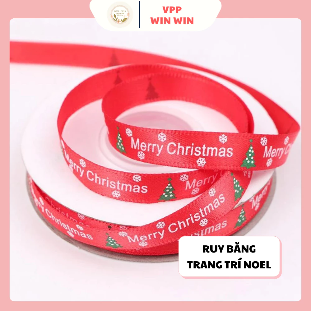 Ruy Băng Merry Chirstmas Trang Trí Noel