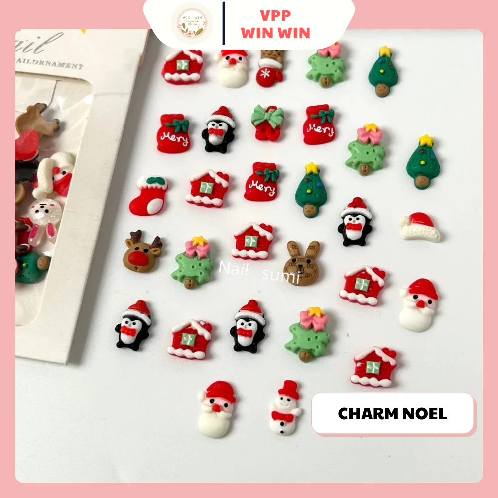 combo charm phụ kiện trang trí cây thông noel